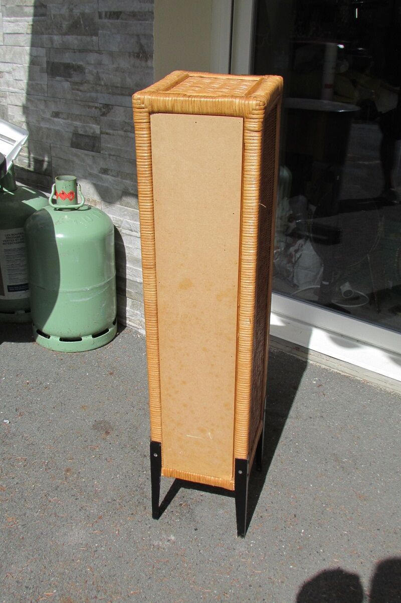 Rattan chiffonnier braided on metal feet