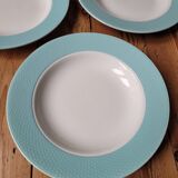 Set of 3 turquoise soup plates L'Amandinoise