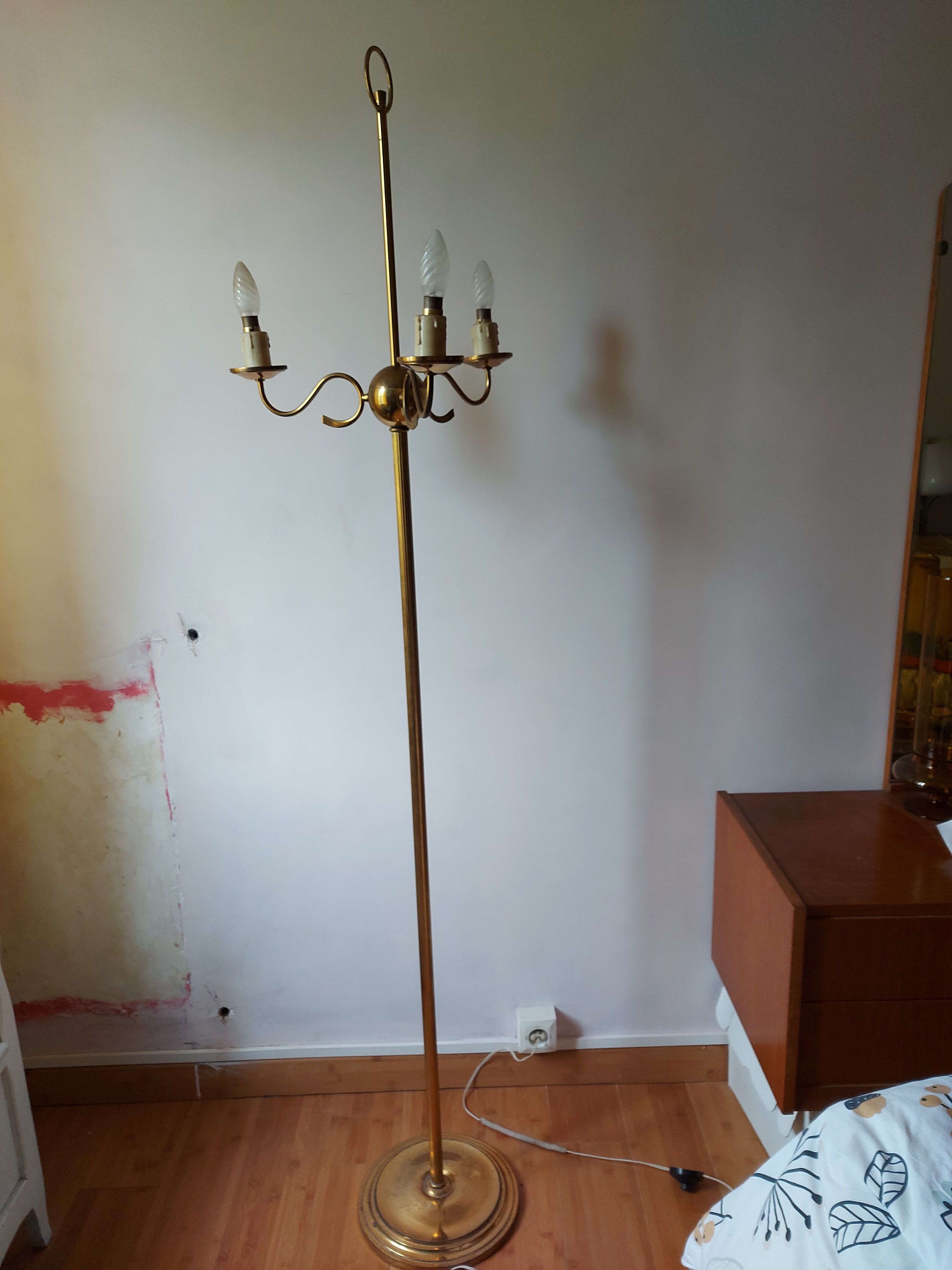 Vintage lamp lamp 3 brass lights