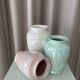 Vintage Pink Iridescent Ceramic Vase | Pearlescent Lustre Glaze | Postmoder