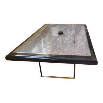 Transformable coffee table in marble and brass – fedam – italian design