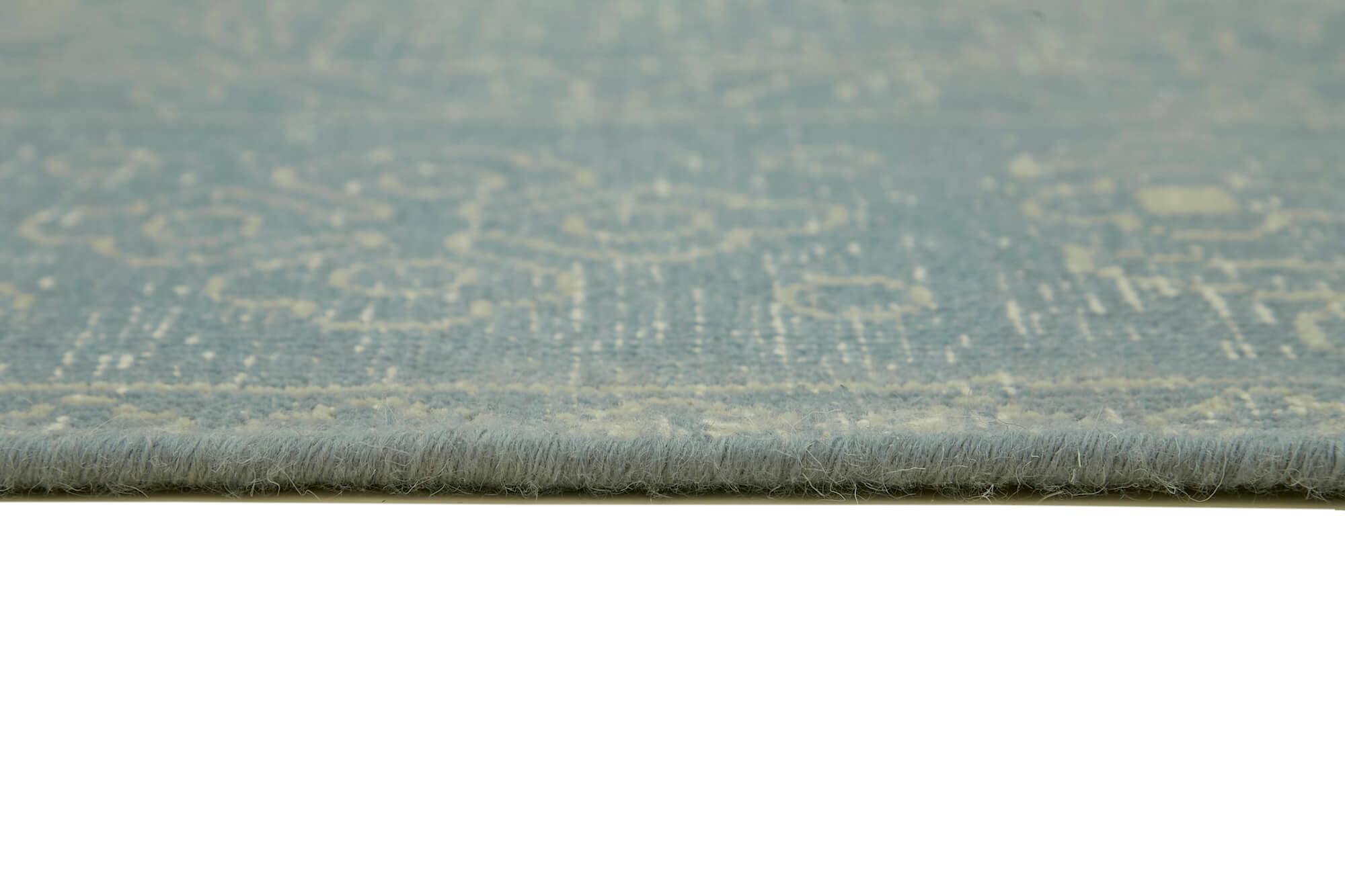 Hand-knotted persian antique 1970s 272 cm x 364 cm blue wool carpet