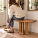Small entrance bench in solid oak