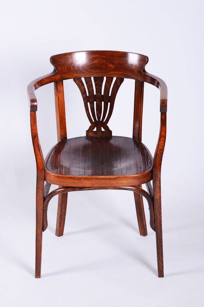Art Deco Beech Armchair from Fischel, Slovakia, 1900s