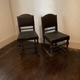 Pair of Louis XIII style oak chairs
