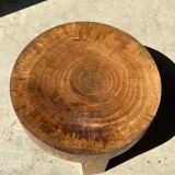 Quadripod coffee table in solid wood monoxyl natural color (dark)