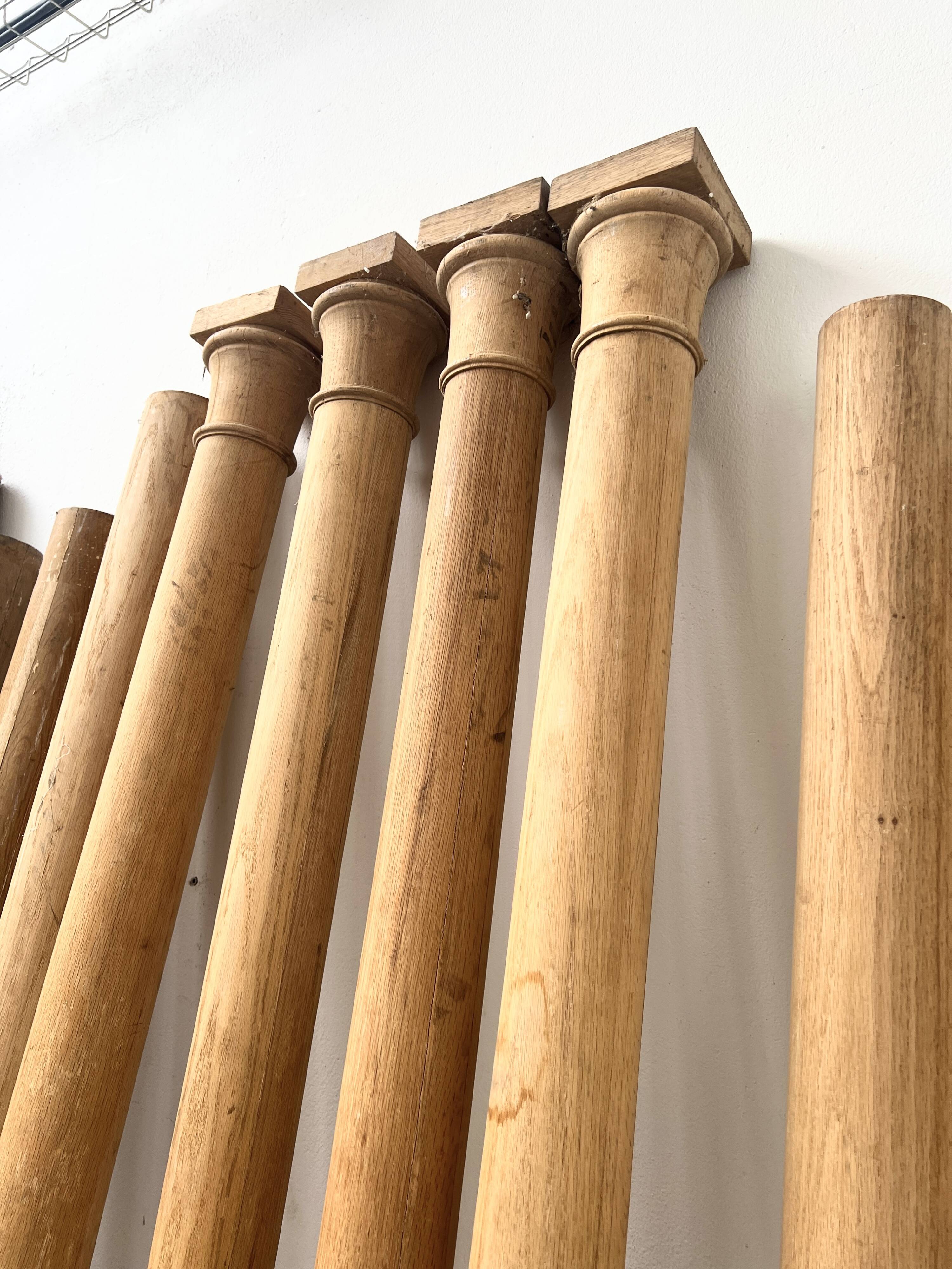 Set of solid oak columns and half-columns