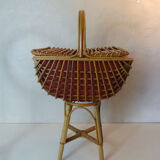 vintage rattan basket worker