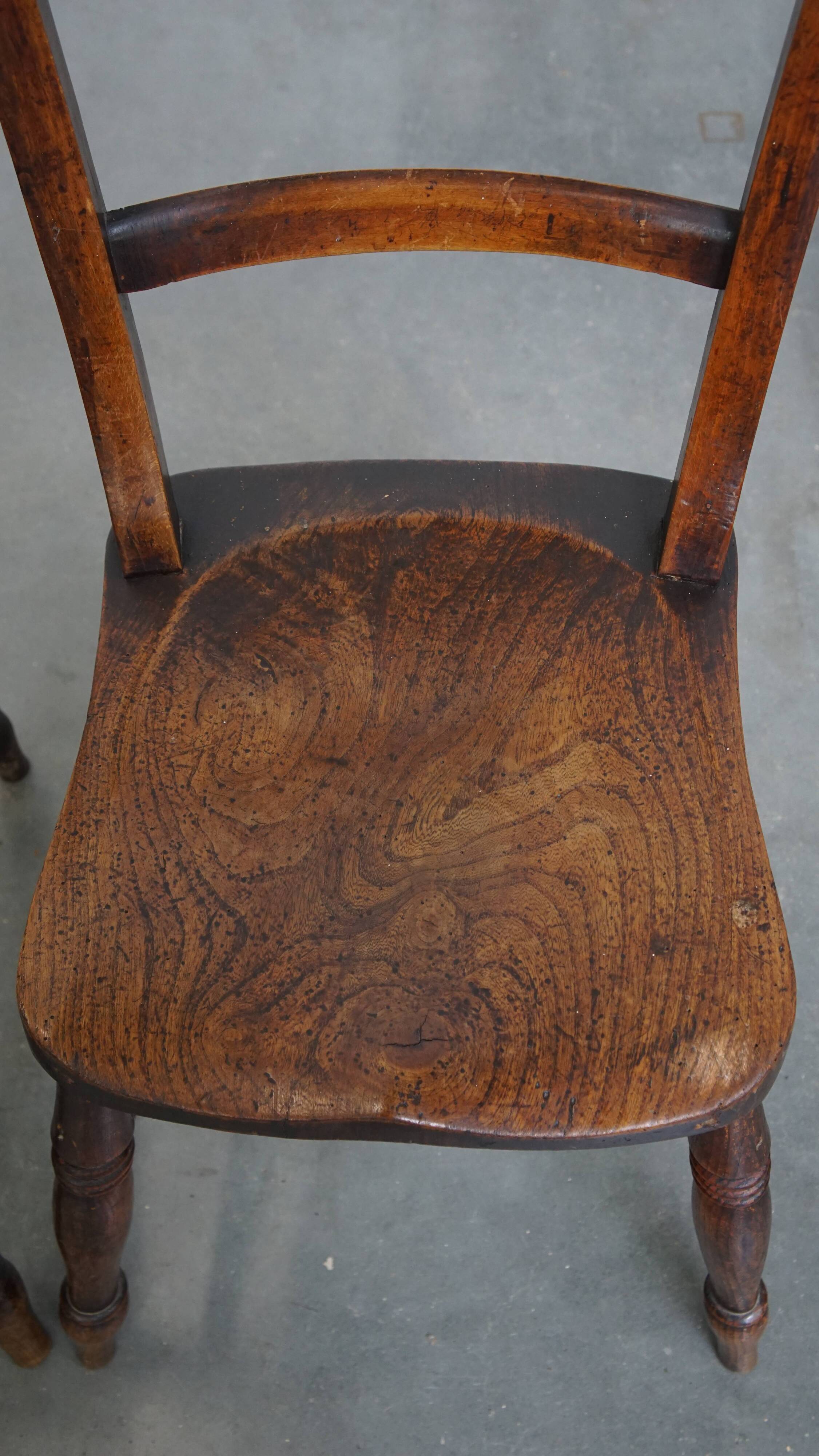 Set of 12 antique English Oxford dining/kitchen chairs