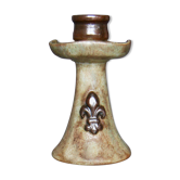 Bouffioux sandstone bougeoir, fleur de lys décor, by Dubois