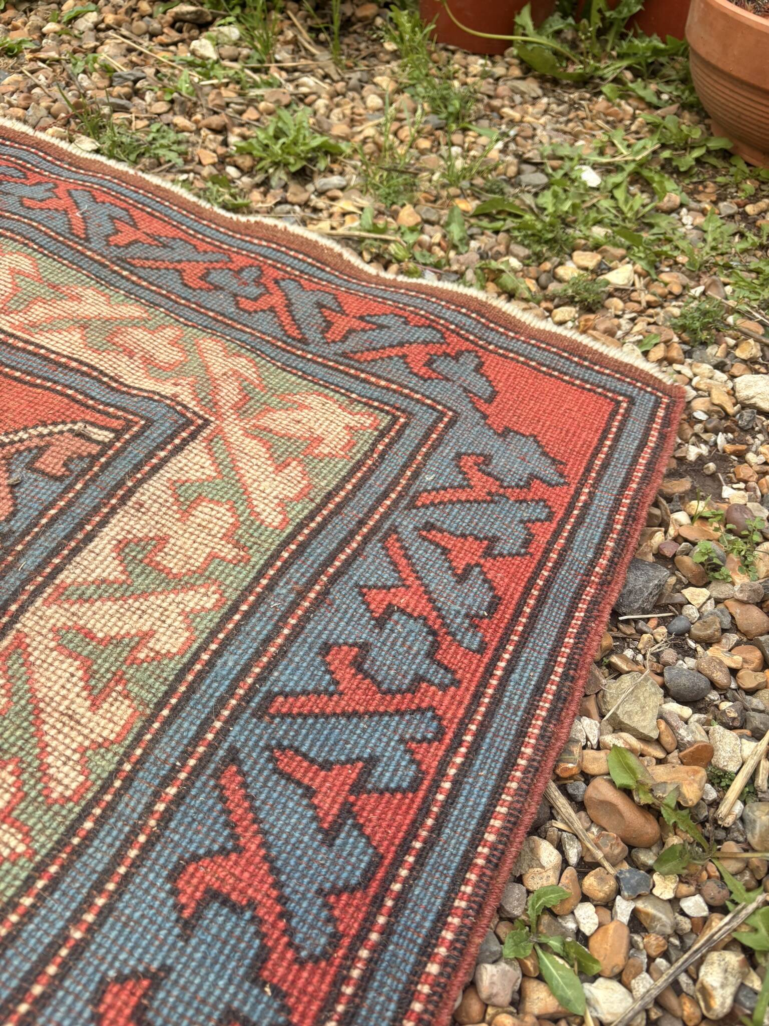 Antique Shirvan carpet Caucasus 125x190 handmade wool geometric tribal boho