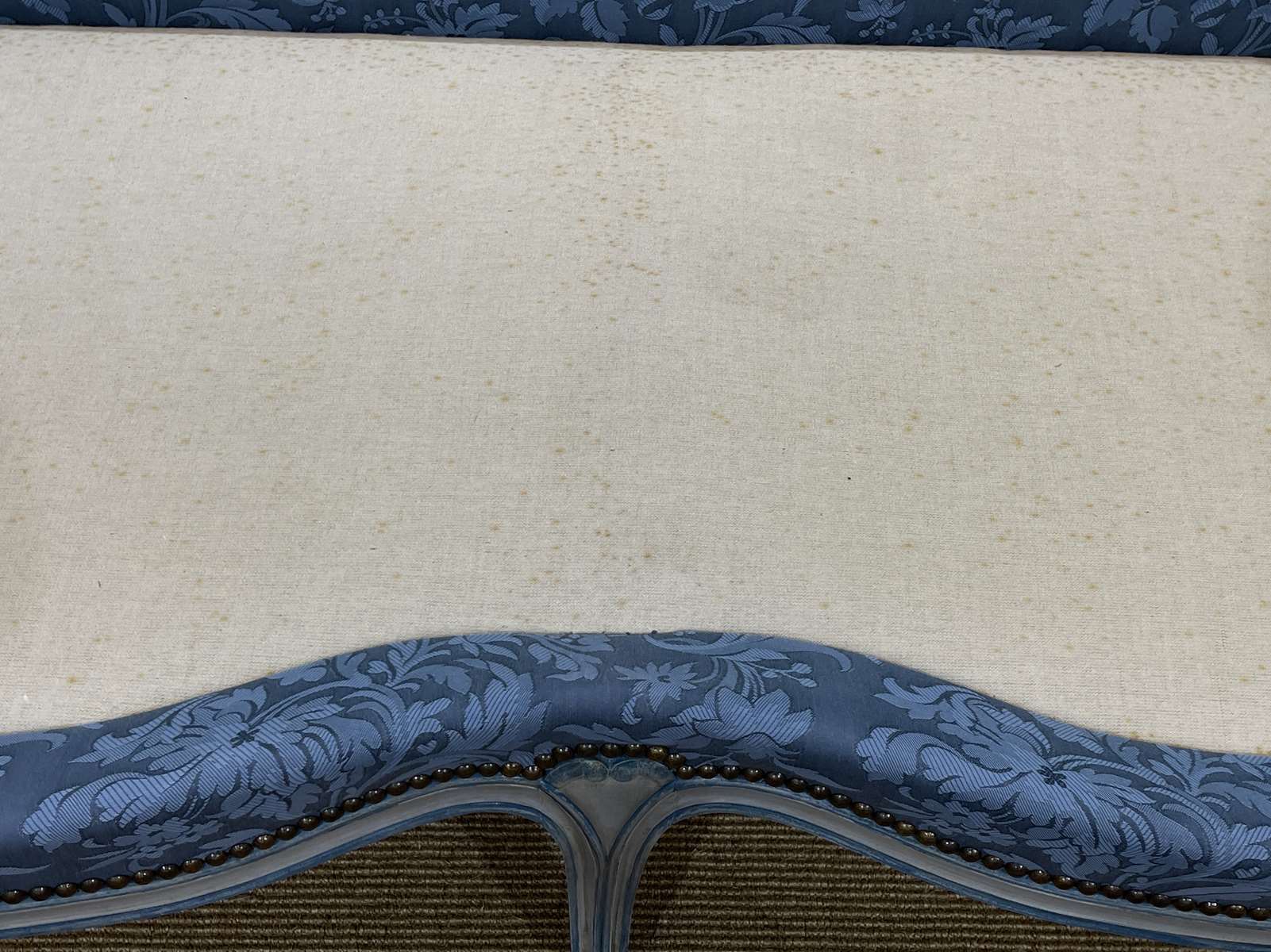 Louis XV style sofa from the 70s in beech, feather seat cushions