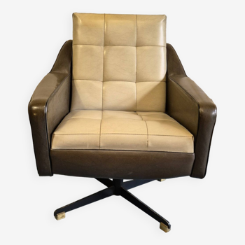 Two-tone leatherette armchair
