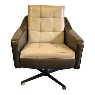 Two-tone leatherette armchair