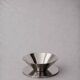 Vintage conical bowl in stainless steel, metal platter with a futuristic style, sculptural serving bowl Mid-Century Modern.