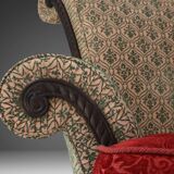 Large Victorian Sofa and Matching Ottoman, United Kingdom, 1890s