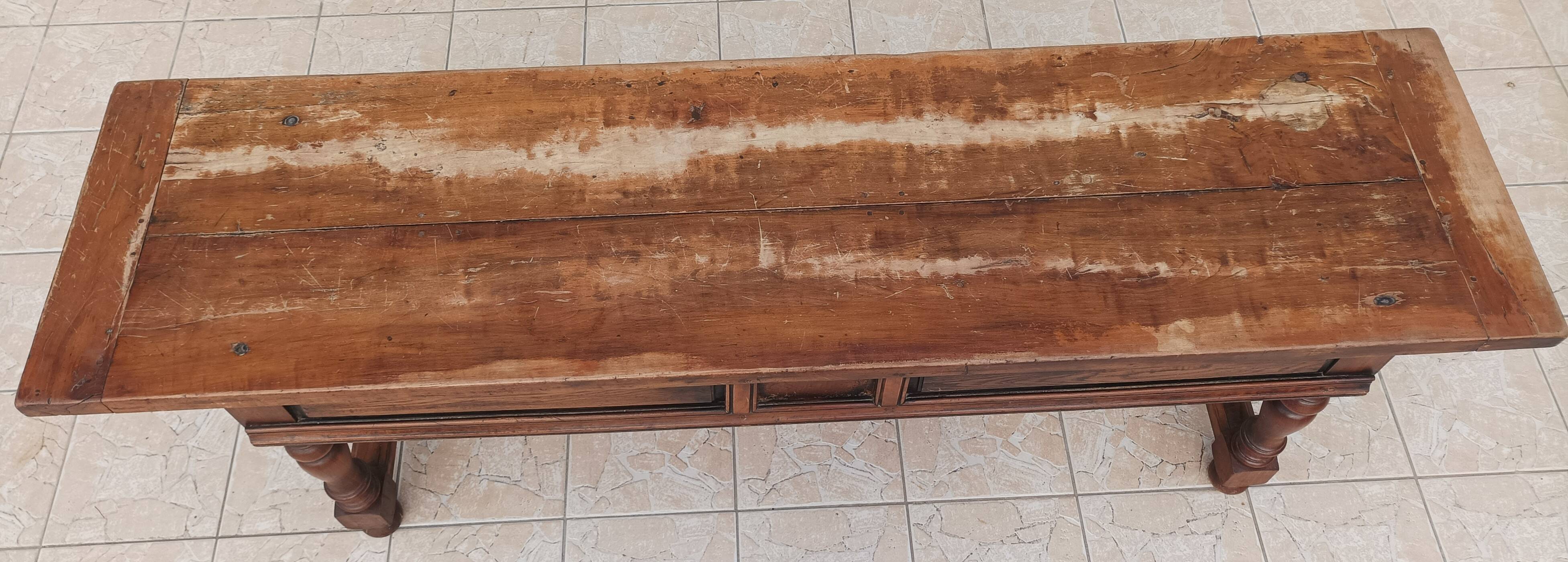 20th century walnut farmhouse table