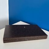 Set of 6 vintage silver metal knife holders and bottle opener, chev design