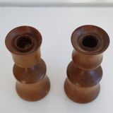 Pair of Danish teak candlesticks 1960