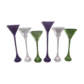 Series of 6 glasses baccarat bouquet service by Rigot