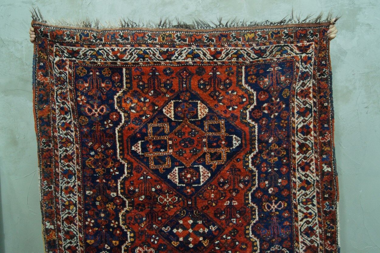 Antique Persian Shiraz carpet, 1900s, 225x162 cm