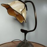 Table lamp bronze and stained glass, Tiffany style, 1991