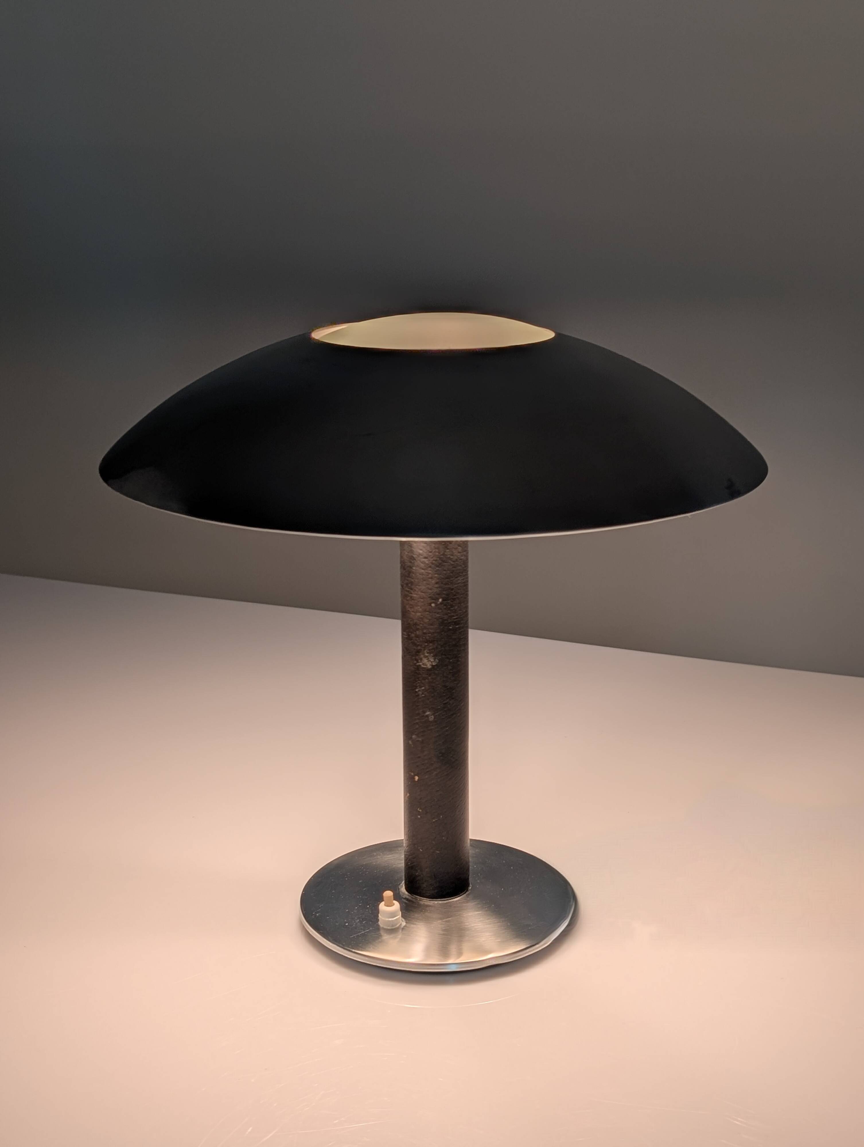 Leather Table Lamp by Metalarte, 1962