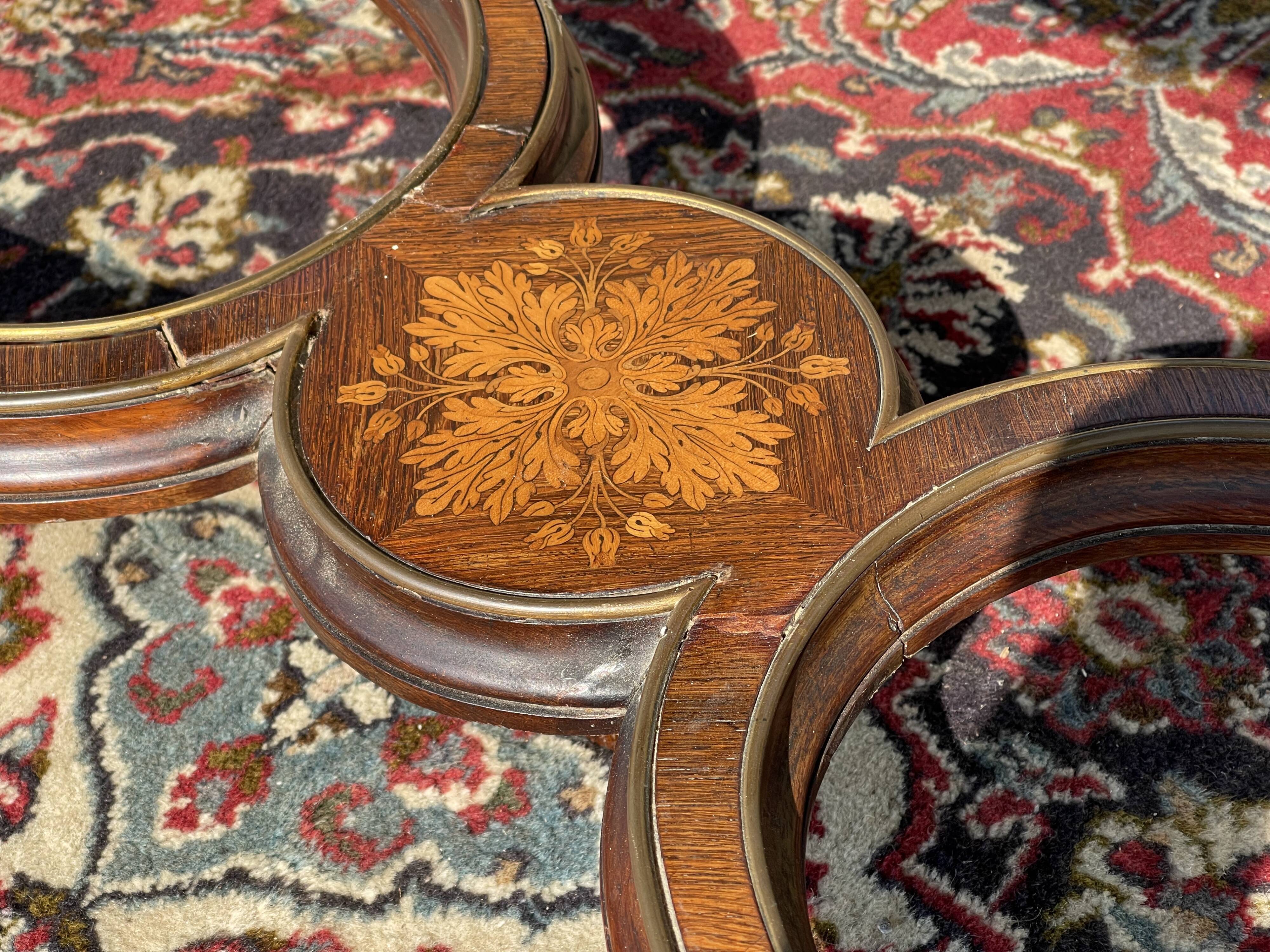 Middle Table Marquetry and Bronze Napoleon III Era - NINETEENTH