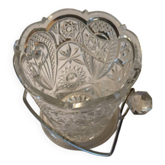Vintage Buder Crystal Chiseled Crystal Ice Bucket