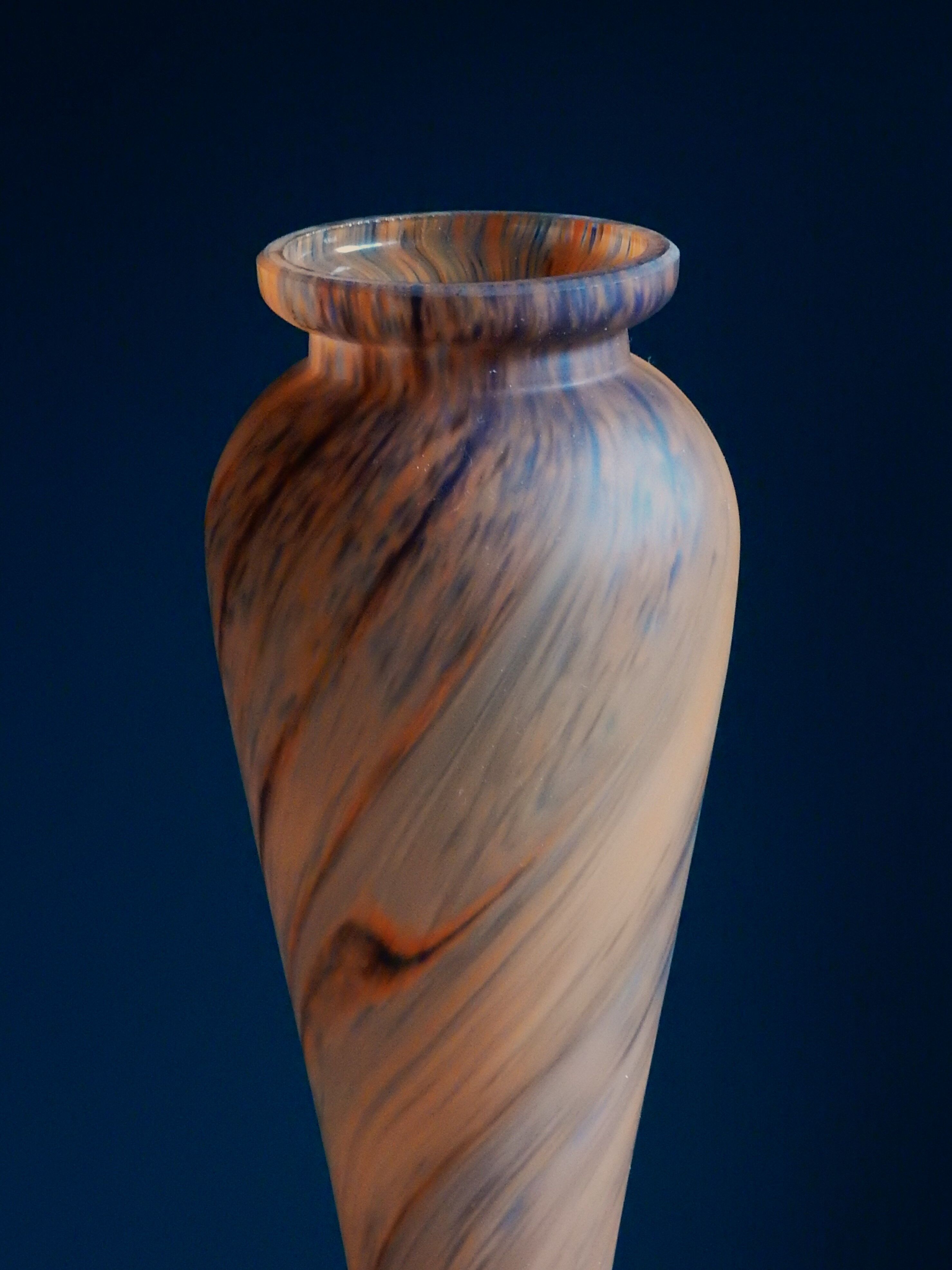 Art Nouveau vase in frosted glass paste