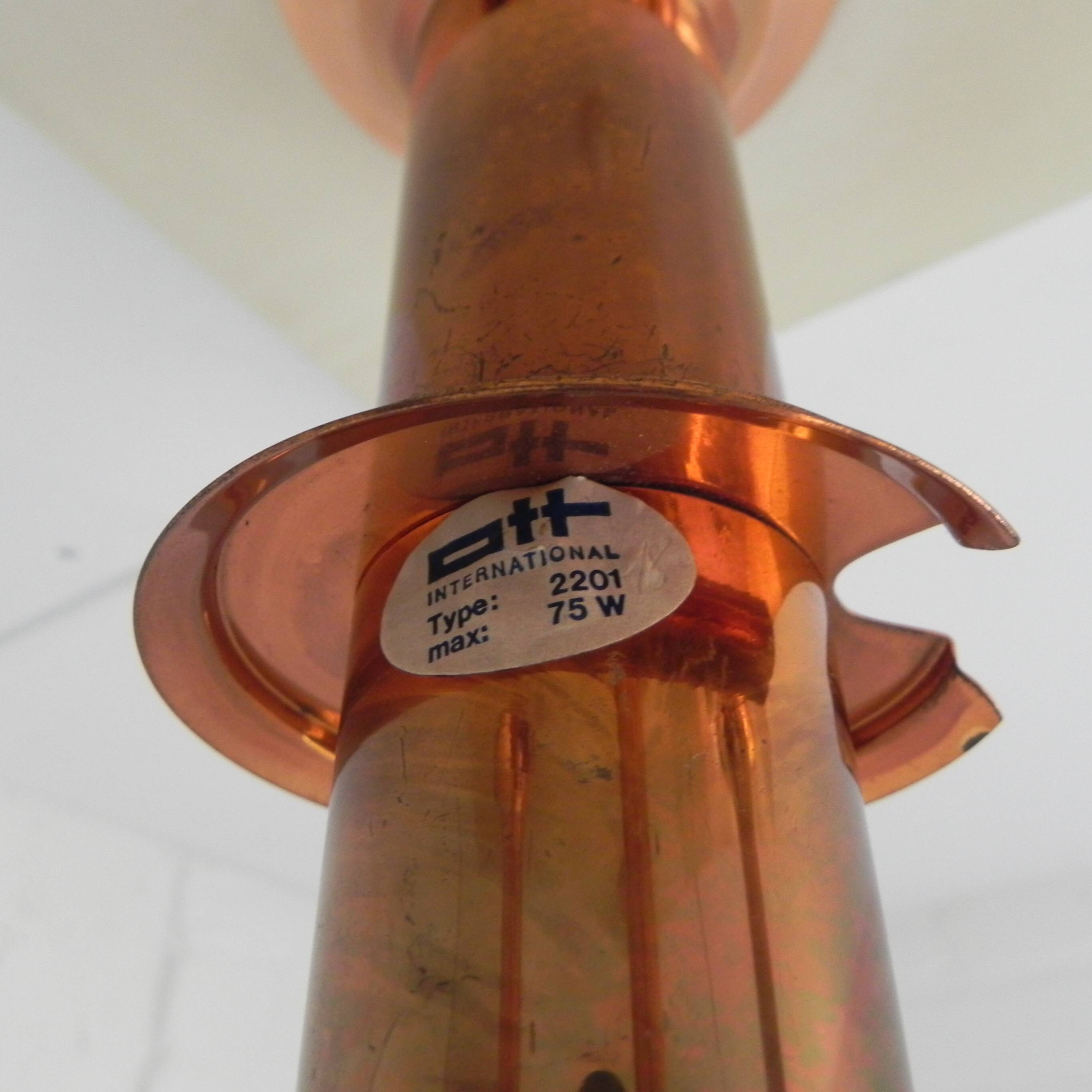 Rare ceiling lamp with 5 glass balls, Ott international, 1970s