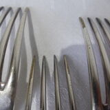 6 vintage silver metal forks