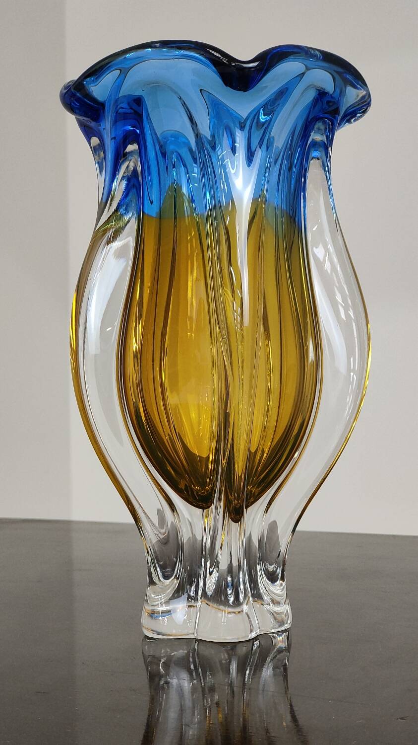 Organic vase by Josef Hospodka for Chribska Sklarna, Czechoslovakia, 1960
