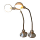 Pair of vintage chrome metal desk lamps with adjustable goosenecks.