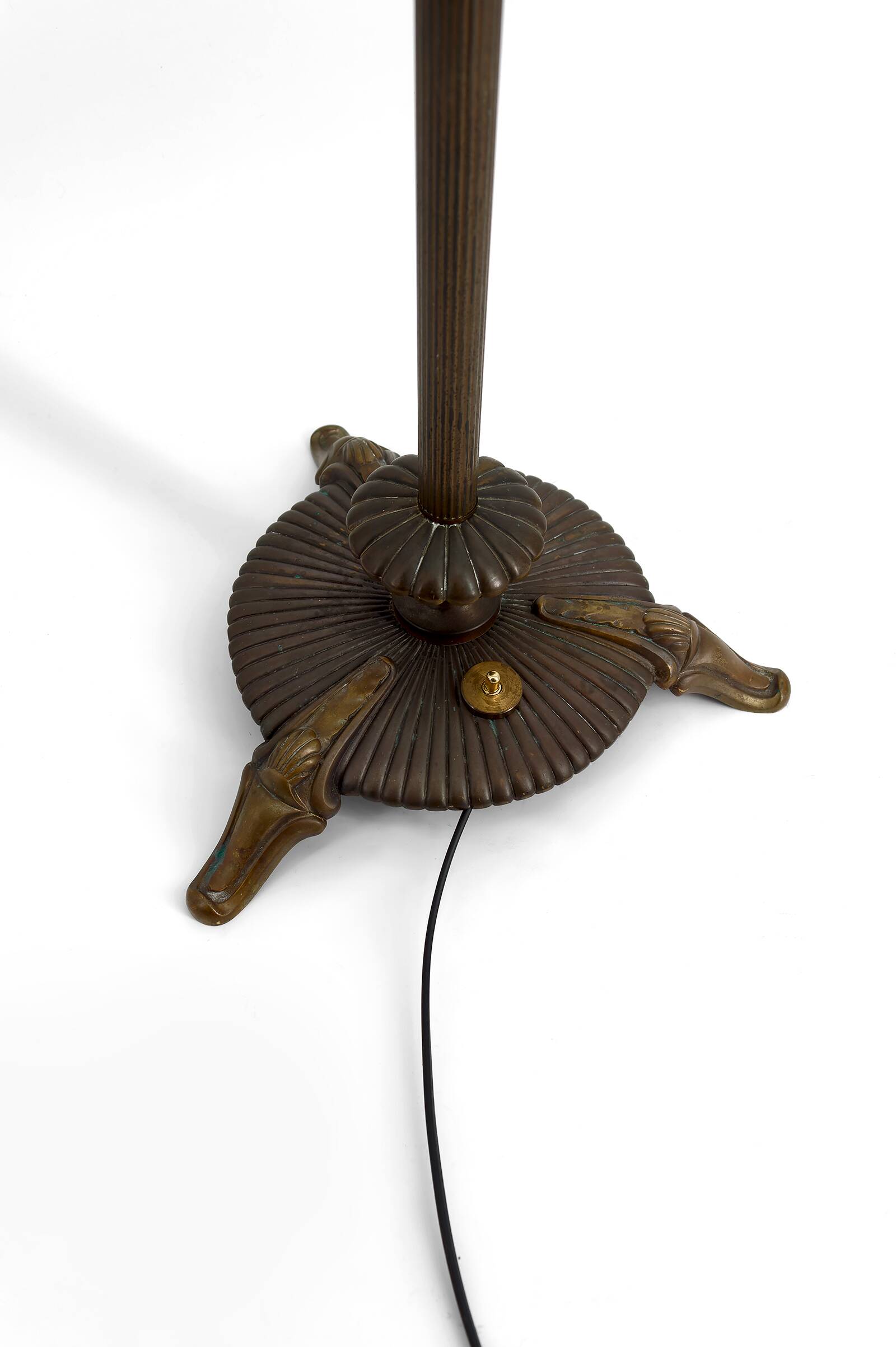 Art Deco reading lamp in bronze and stained glass – Circa 1920