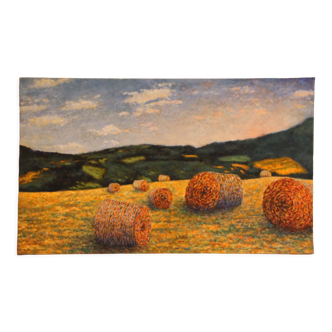 Table painting pointillism Impressionism Landscape Nature Oil on canvas Art Deco wall Fields