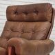 1970s, Swedish design, armchair with footstool, furniture leather.