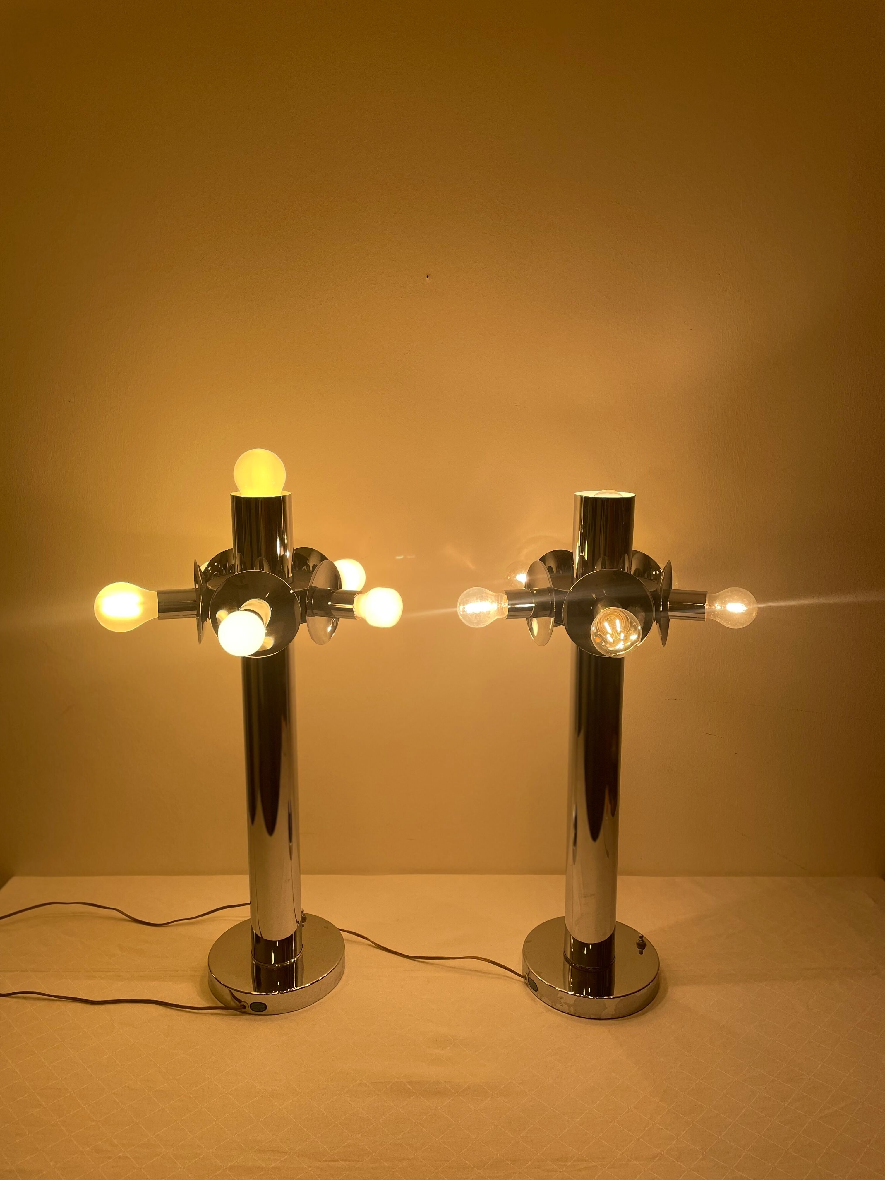 Large pair of Space Age lamps