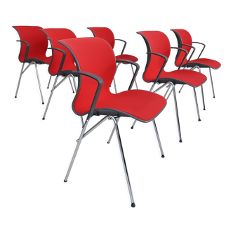 90s, Danish design by Alfred Homann, set of six "Ensemble" chairs, original condition