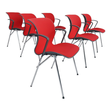 90s, Danish design by Alfred Homann, set of six "Ensemble" chairs, original condition