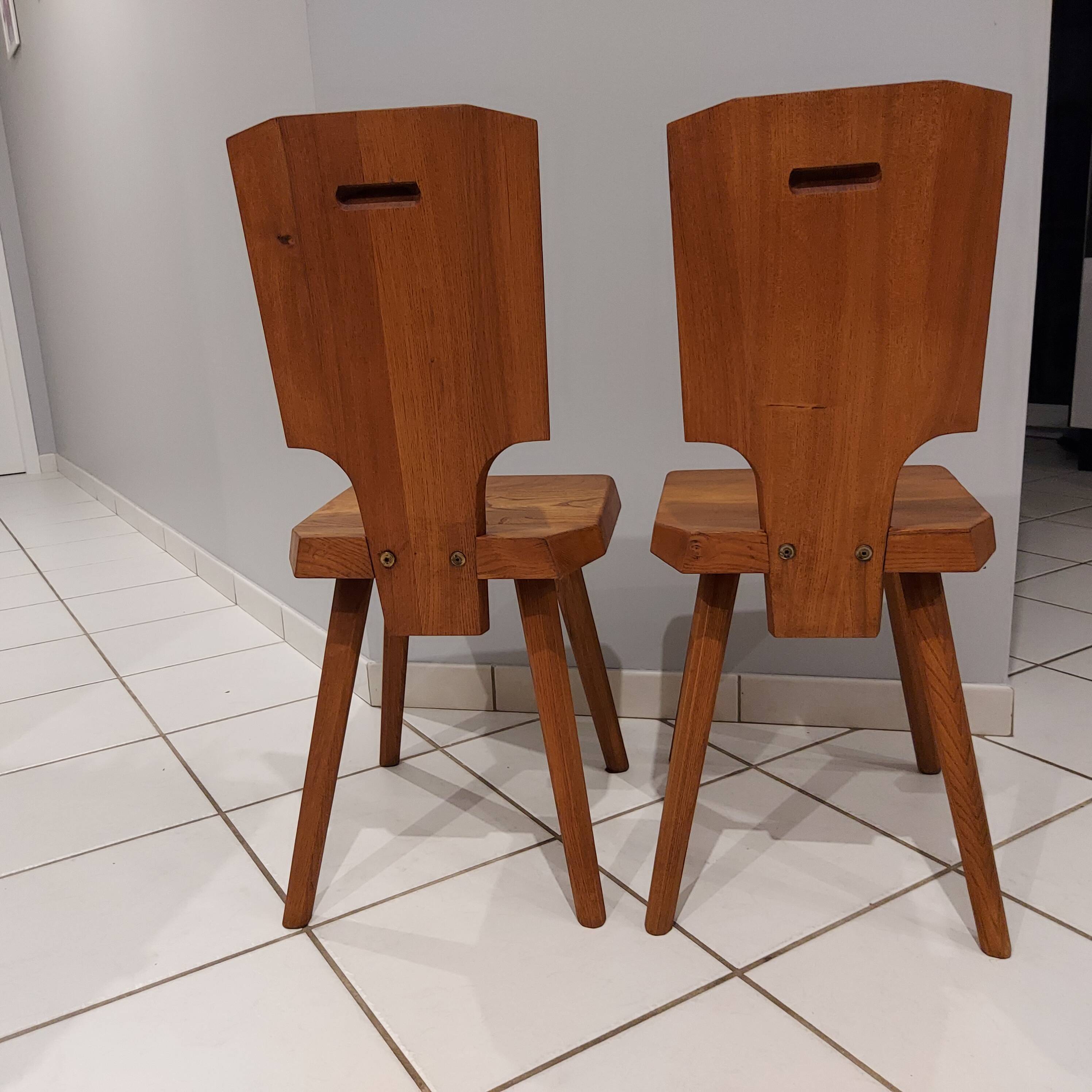 Pair of Chairs model S28 by Pierre Chapo vintage 1970s