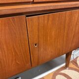 Vintage Scandinavian teak sideboard with compass feet from the 70s