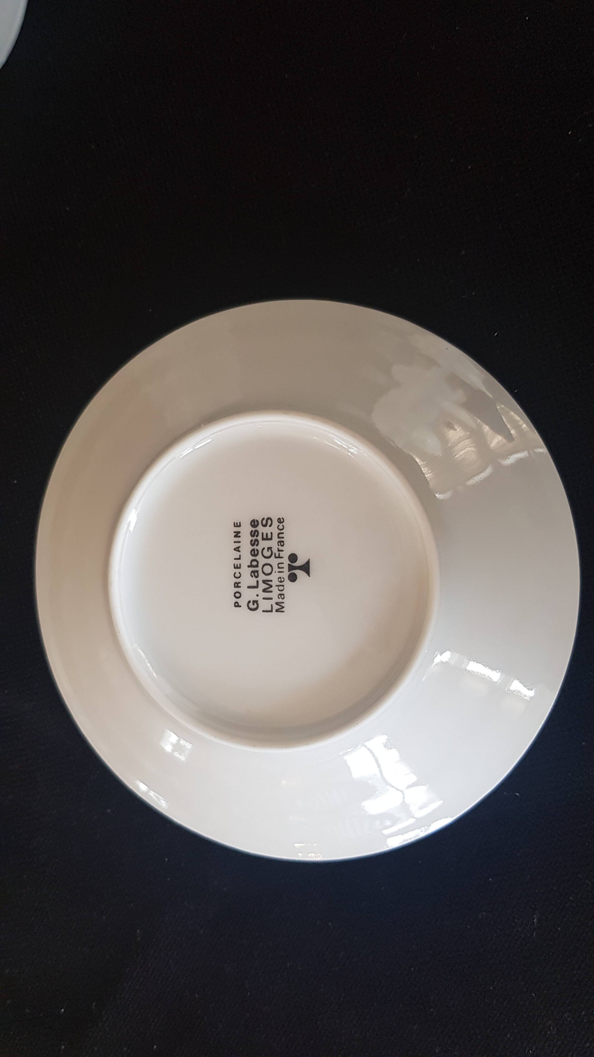 Set of five coffee cups and saucers, Limoges, Goumot Labesse