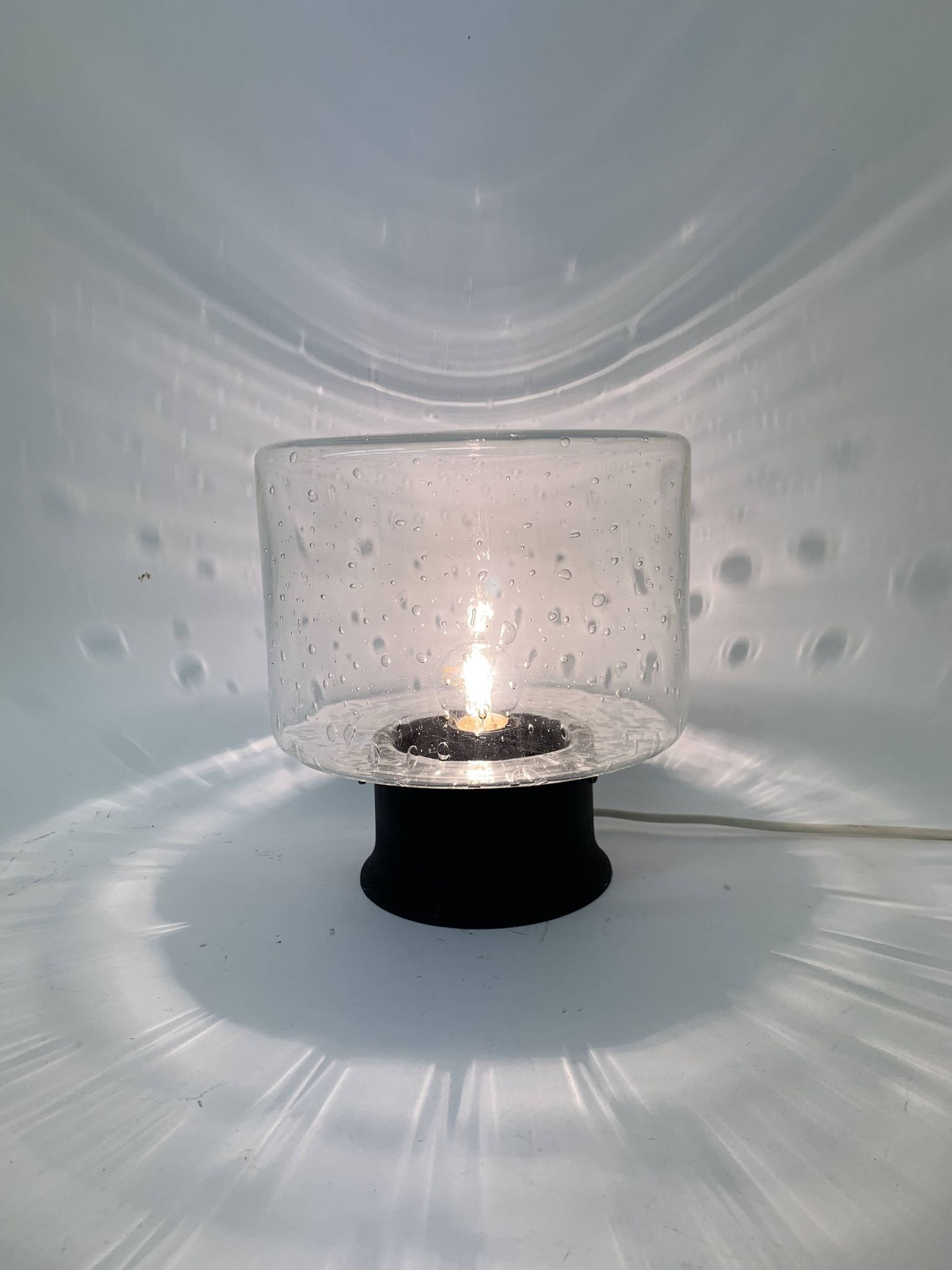 Plafonnier en verre design du milieu du siècle, années 1960