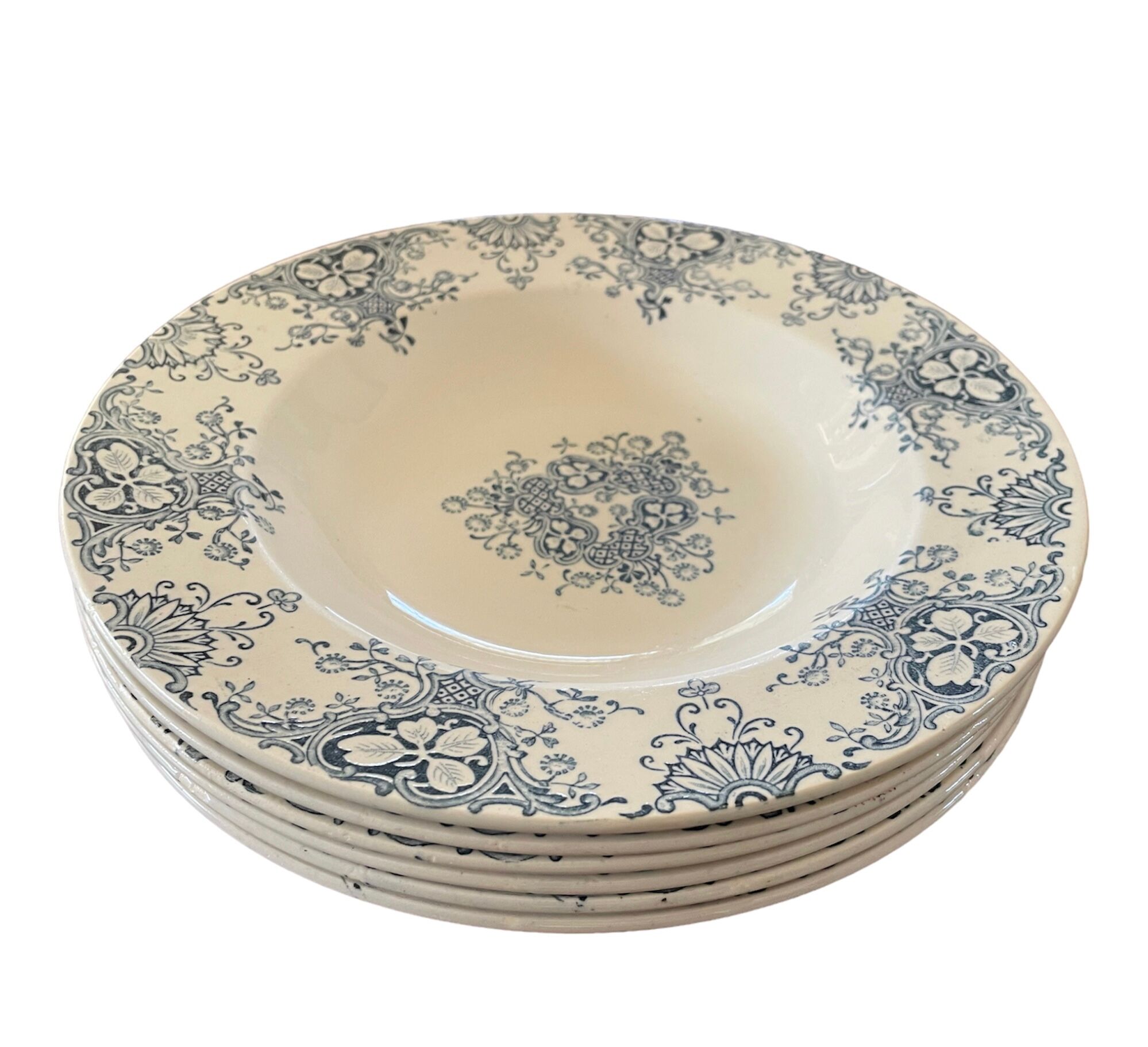 Six old K&G Lunéville hollow plates