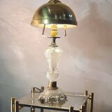 glass and brass lamp 1950 elec ok: 42x17, very good condition