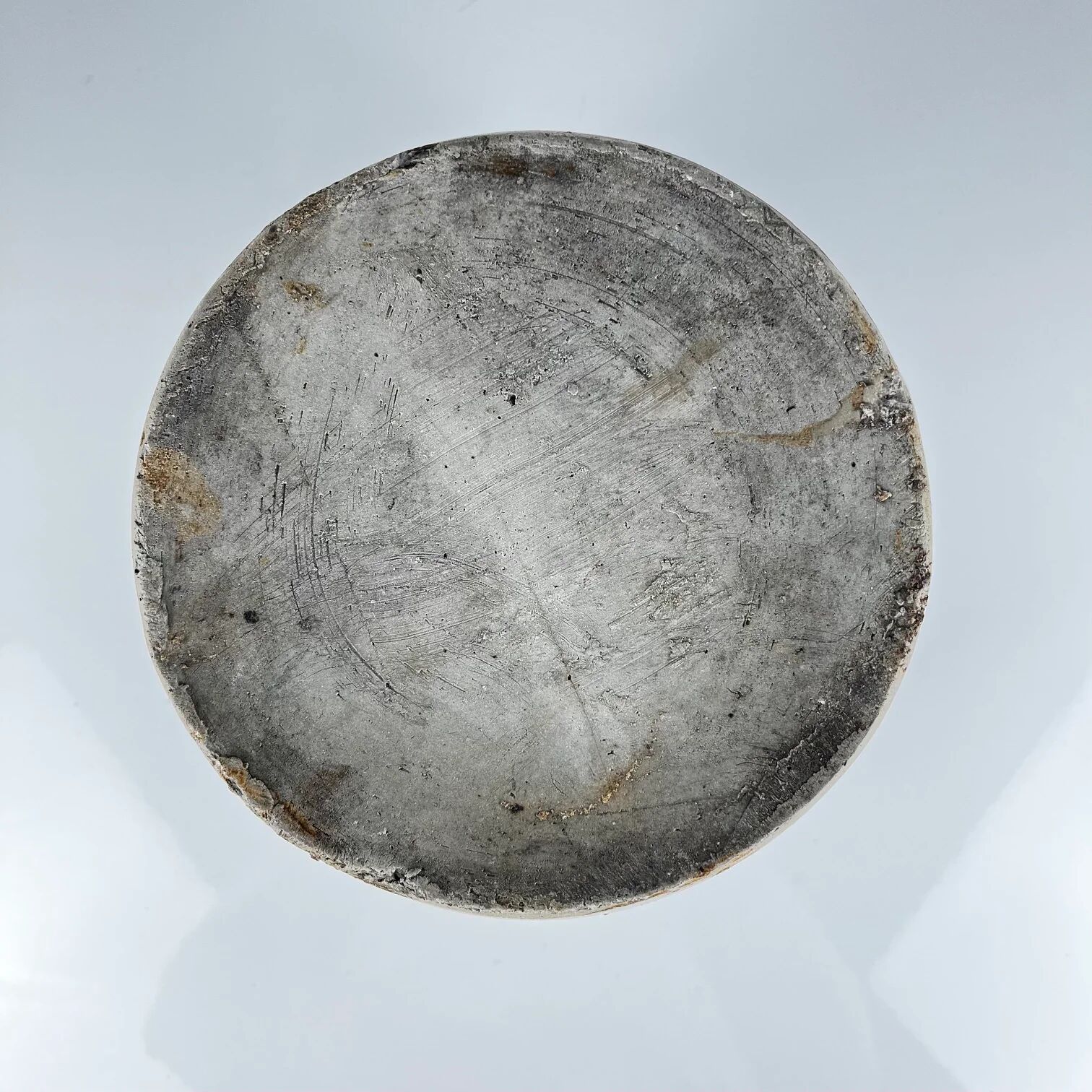 Old confit pot in stoneware, grey colour, 1900.