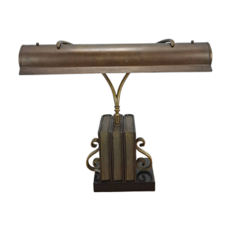 Lampe de bureau en bronze, lampe de banquier