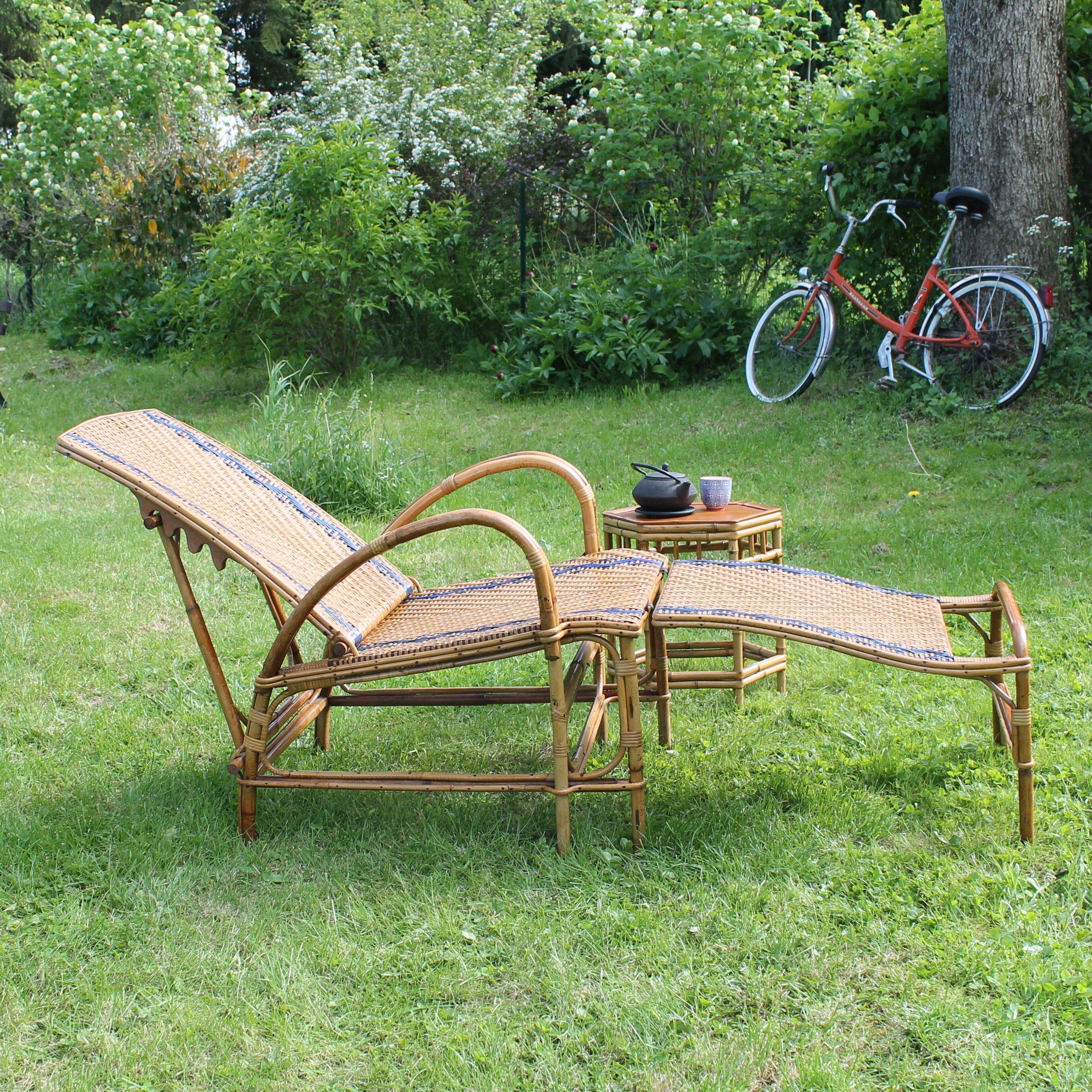 Vintage rotin transat