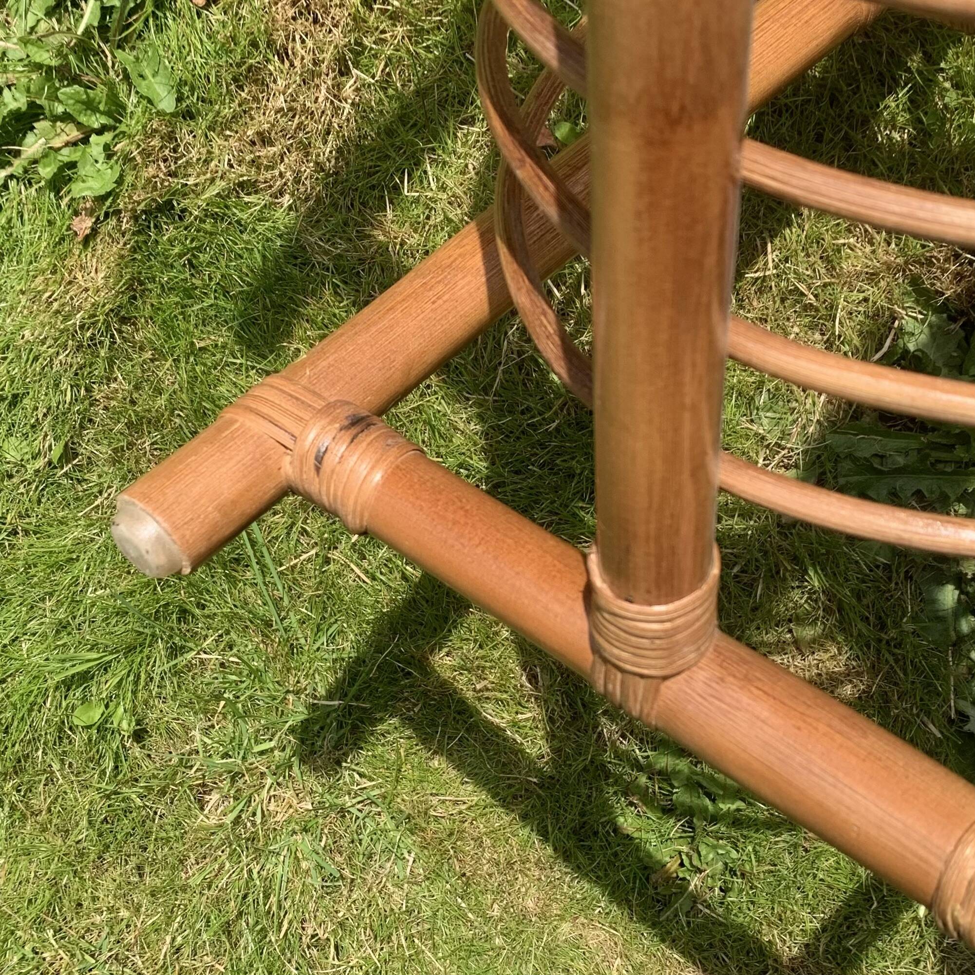 Vintage rattan and bamboo magazine rack